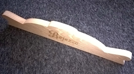 Replika Aufsatz aus Eichenholz mit Schriftzug für den Bajazzo Spiel Automat