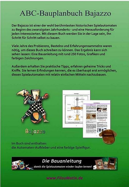 ABC Baubuch zum historischen Spielautomat Bajazzo selbst gebaut Bauplan DIY Buch