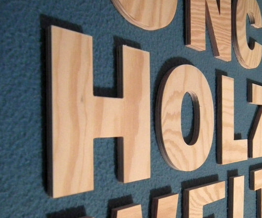 3D Holzbuchstabe 10 cm hoch aus Kiefernsperrholz natur