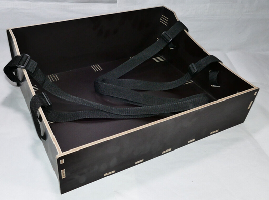 Großer Holz Bauchladen schwarz/braun
