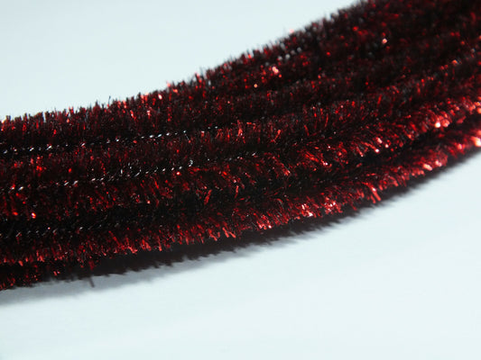 8mm Glitzer Chenille Draht 5 Meter Lurex rund Biegeplüsch Pfeifenputzer in 6 Farben