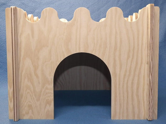 Praktisches Haus / Burg für Meerschweinchen Zwergkaninchen zerlegbar aus Holz