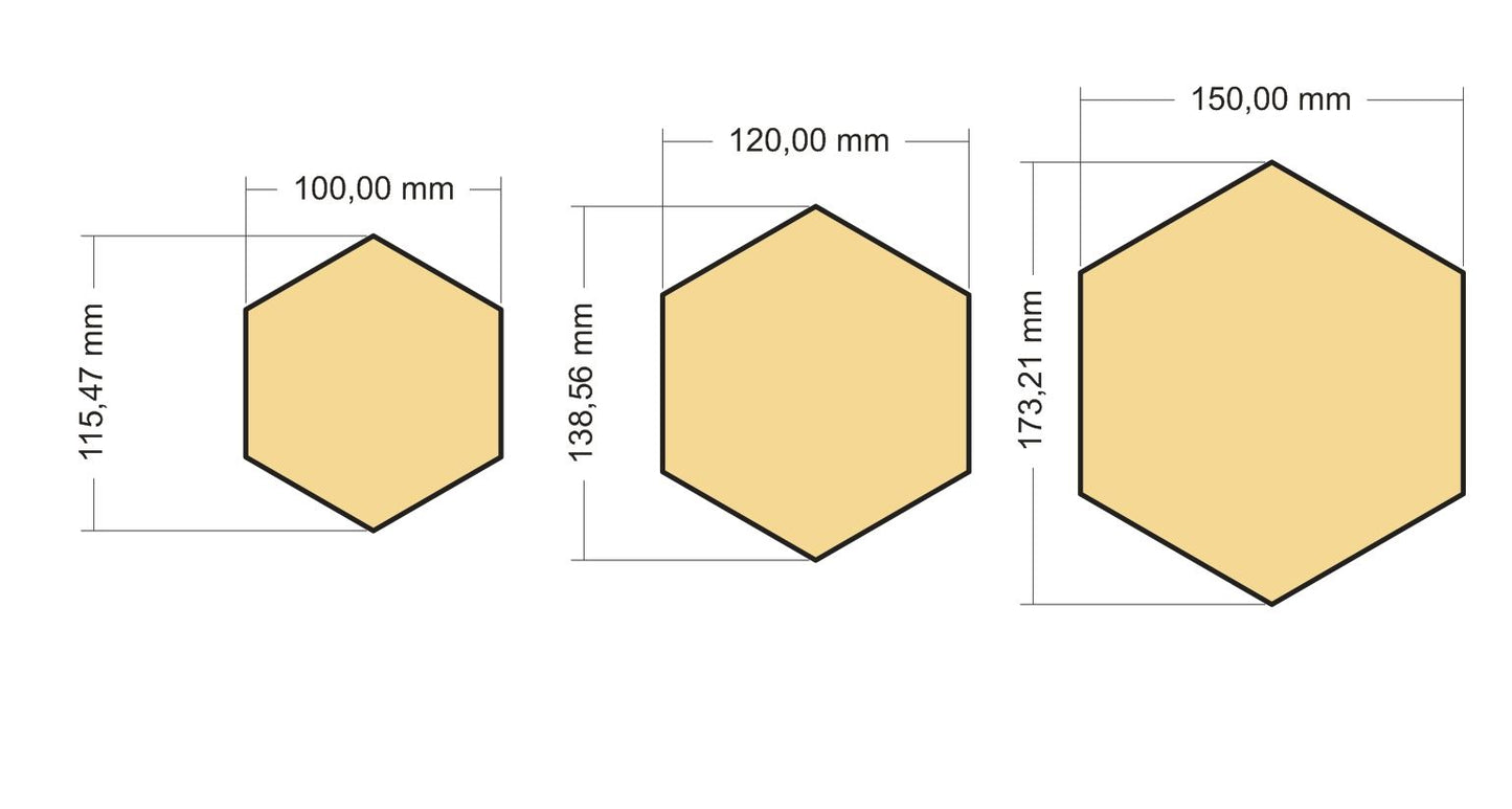 Hexagon Sechseck Holzscheibe Holz hell 6 mm stark