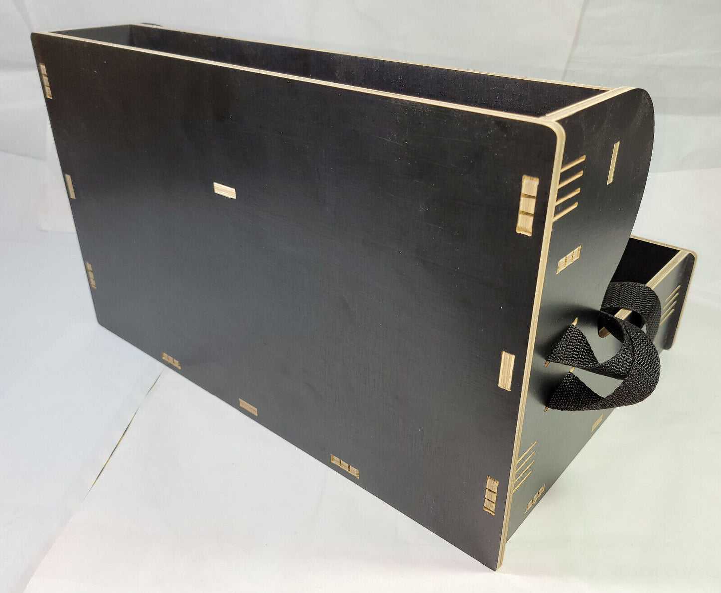 Nostalgie Holz Bauchladen schwarz/braun mit Oberlade