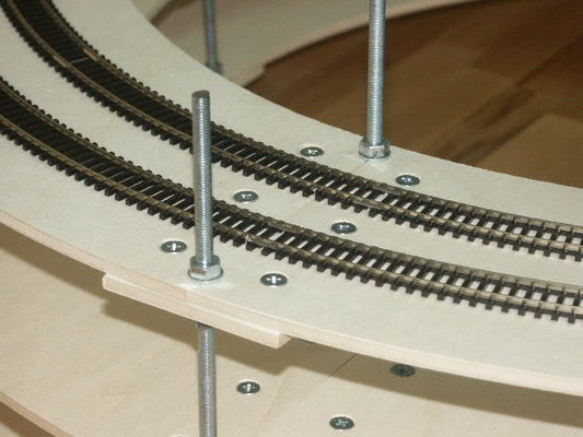 Gleiswendel Spur TT Modellbahn Zweigleis 3 Ebenen mit An- und Abfahrt