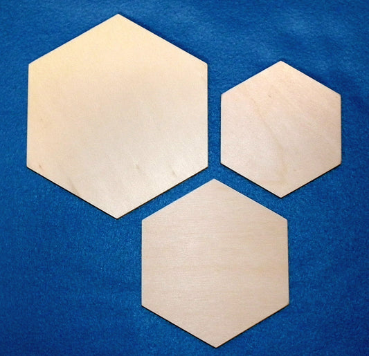 Hexagon Sechseck Holzscheibe Holz hell 6 mm stark