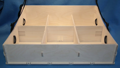 Großer Holz Bauchladen hell mit 6 Fächern