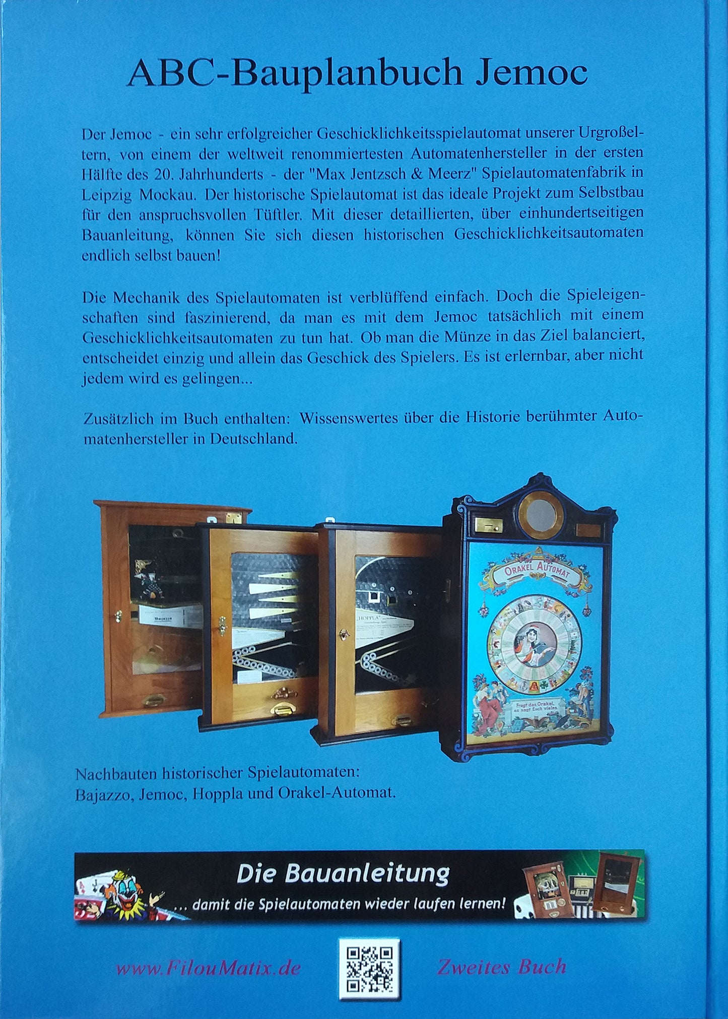 ABC Baubuch zum historischen Spielautomat JEMOC selbst gebaut Bauplan DIY Buch