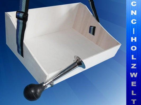 Holz Bauchladen hell mit Fahrradhupe