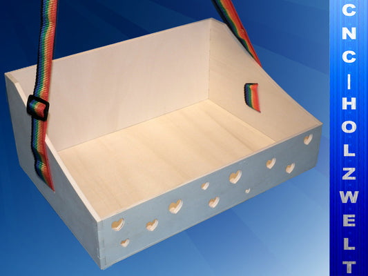 Holz Bauchladen hell mit Herzen