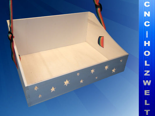 Holz Bauchladen hell mit Sternchen