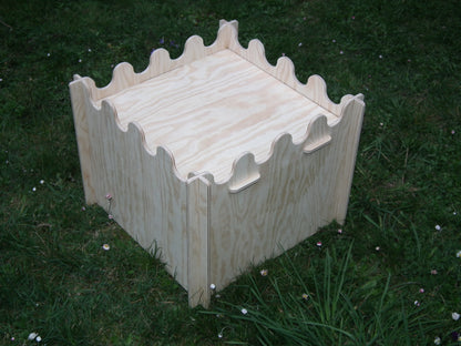 Praktisches großes Hasen Zwerg Kaninchen Haus / Burg zerlegbar aus Holz