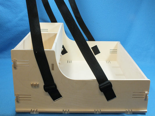 Großer Holz Bauchladen hell mit Oberlade