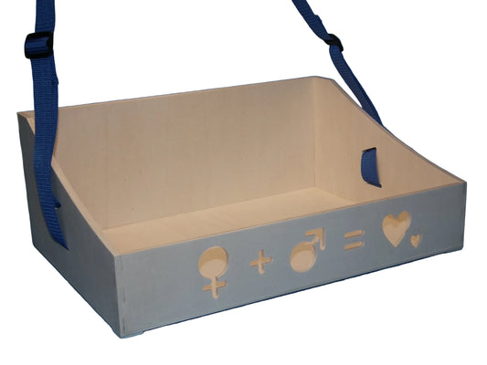 Holz Bauchladen hell Mutter Vater Kind + Herz