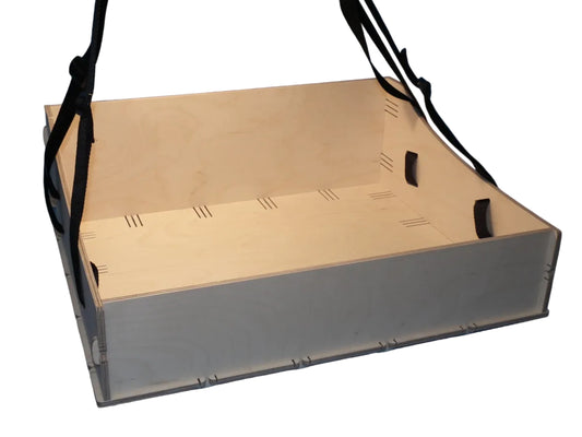 Großer Holz Bauchladen hell