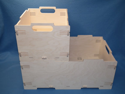 Holz Kiste hell Stapelbox Aufbewahrungsbox Lagerbox