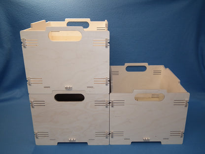 Holz Kiste hell Stapelbox Aufbewahrungsbox Lagerbox