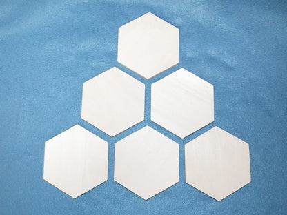 Hexagon Sechseck Holzscheibe Holz hell 6 mm stark