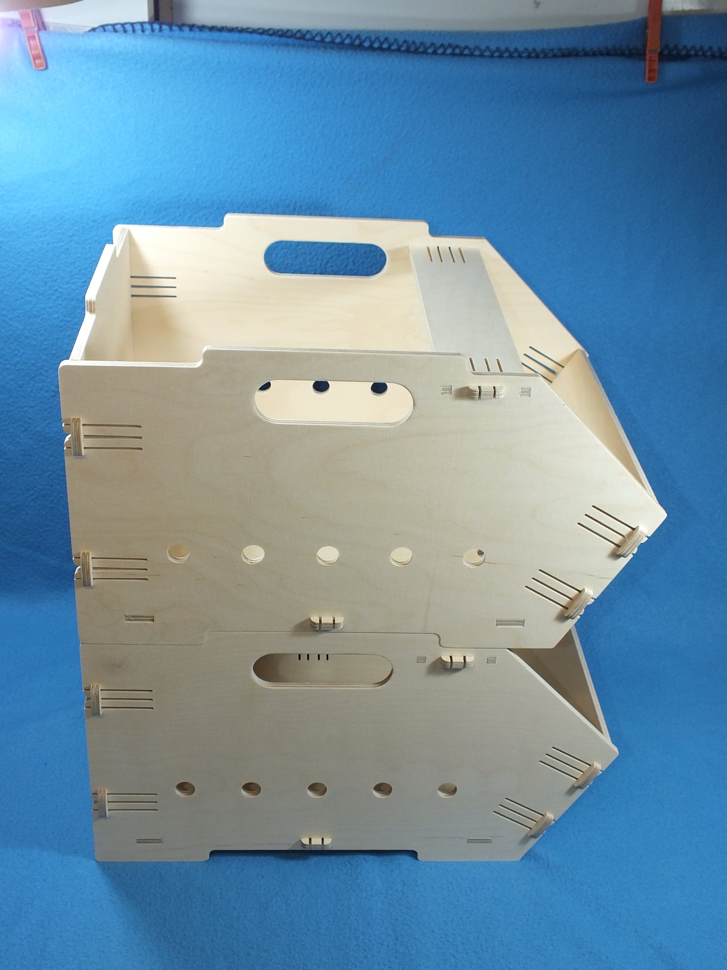 Holz Kiste hell Stapelbox z.B. zum Lagern von Obst und Gemüse