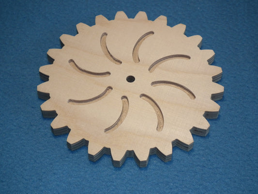 Holzzahnrad 24 Zähne Durchmesser 12,8 cm