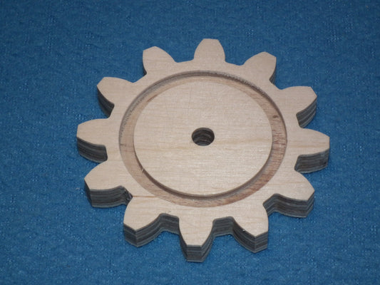 Holzzahnrad 12 Zähne Durchmesser 6,8 cm