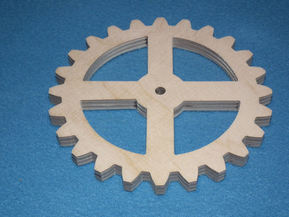 Holzzahnrad 24 Zähne Durchmesser 12,8 cm