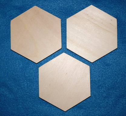 Hexagon Sechseck Holzscheibe Holz hell 6 mm stark