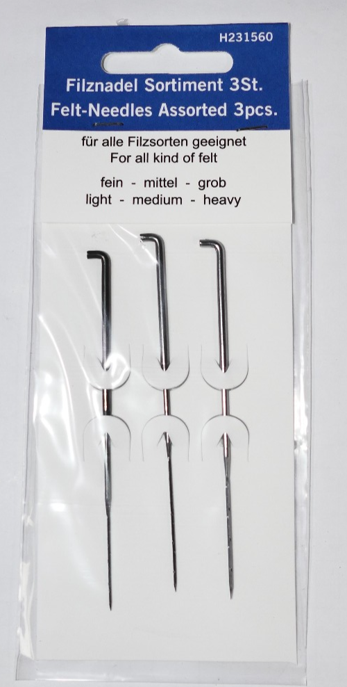 3er Set Filznadeln 1 x fein 1 x mittel 1 x grob neue Nadeln zum Trocken Filzen