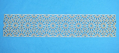 Holzfries Wanddeko Ornament Bordüre Laserzuschnitt Holz Zierteil Möbel 50 cm x 10 cm