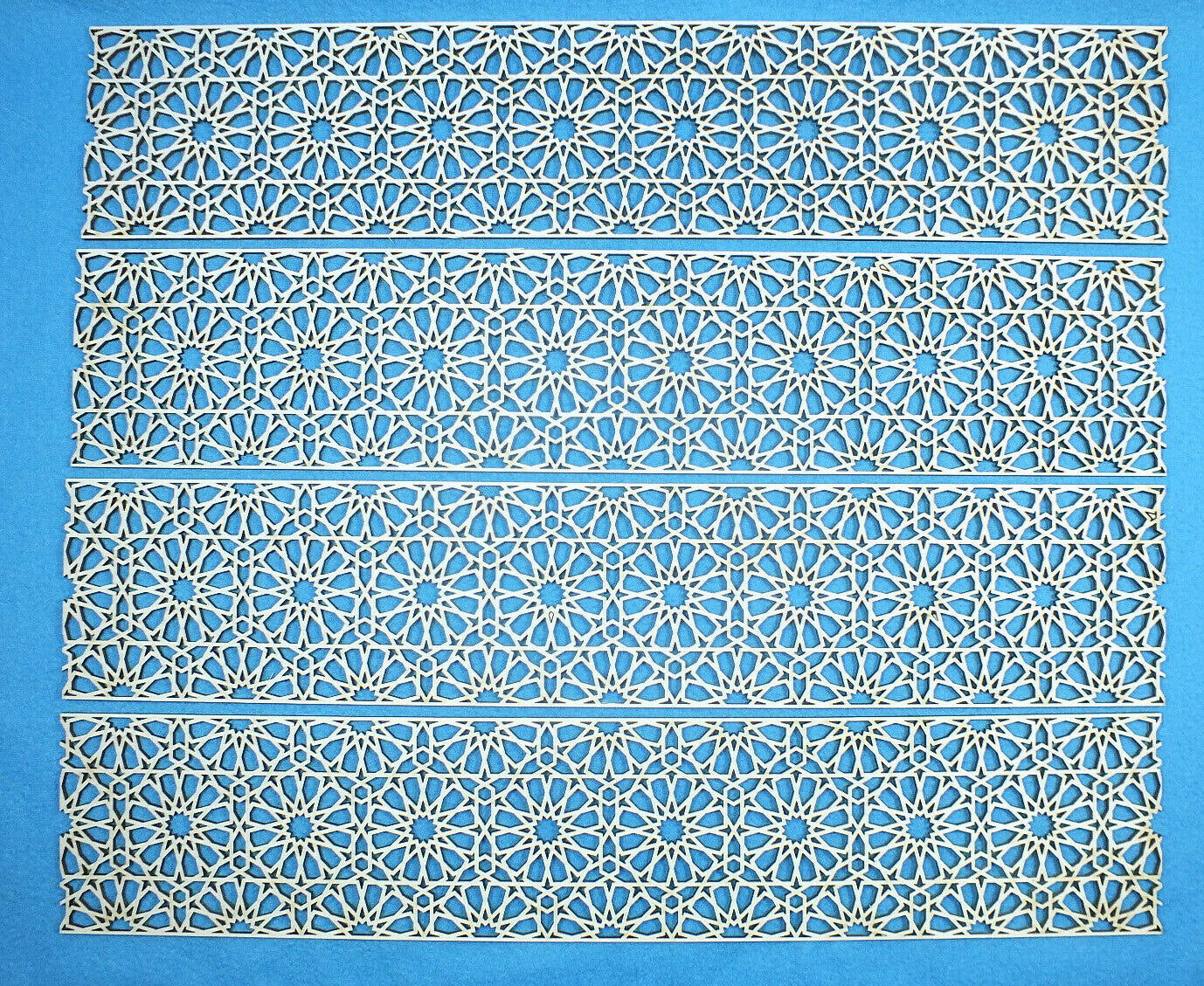 Holzfries Wanddeko Ornament Bordüre Laserzuschnitt Holz Zierteil Möbel 50 cm x 10 cm