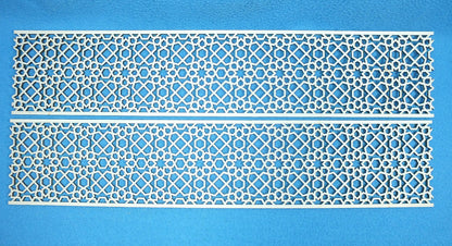 Holzfries Wanddeko Ornament Bordüre Laserzuschnitt Holz Zierteil Möbel 50 cm x 10 cm