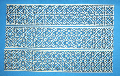 Holzfries Wanddeko Ornament Bordüre Laserzuschnitt Holz Zierteil Möbel 50 cm x 10 cm