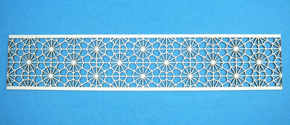 Holzfries Wanddeko Ornament Bordüre Laserzuschnitt Holz Zierteil Möbel 50 cm x 10 cm