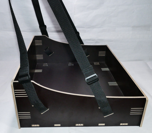 Großer Holz Bauchladen schwarz/braun