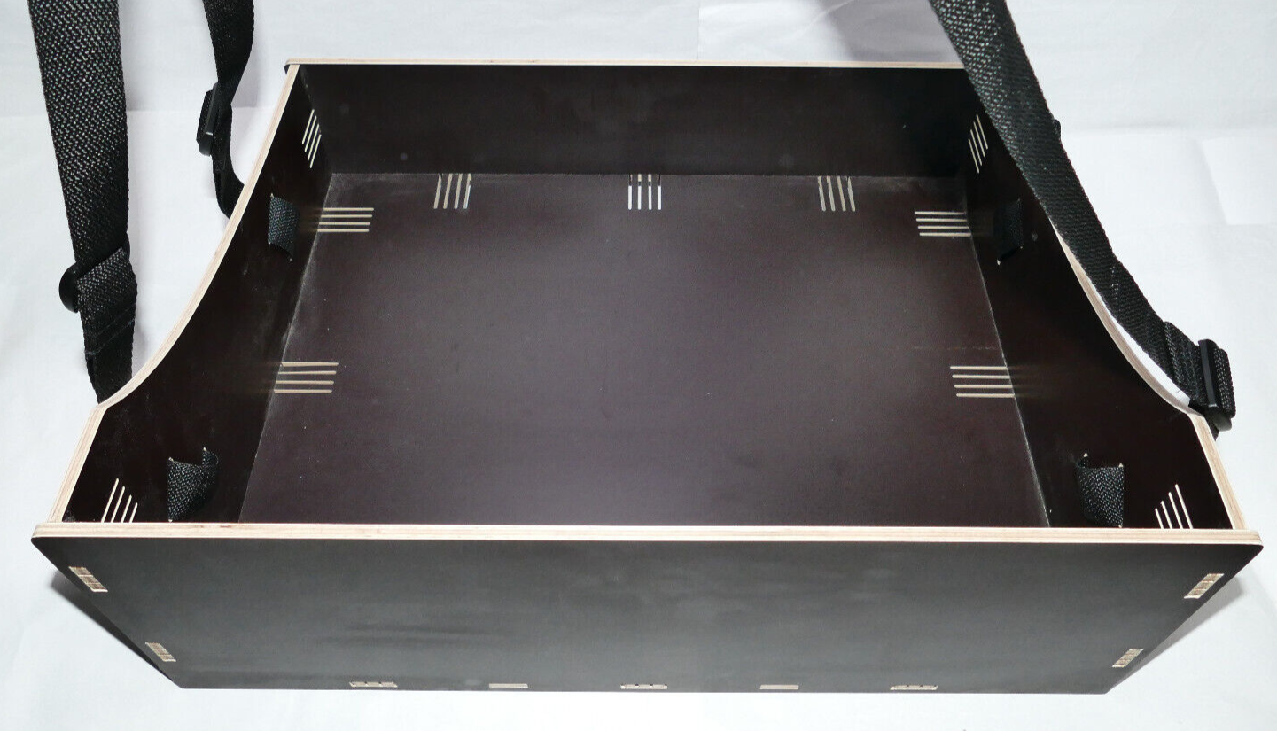 Großer Holz Bauchladen schwarz/braun