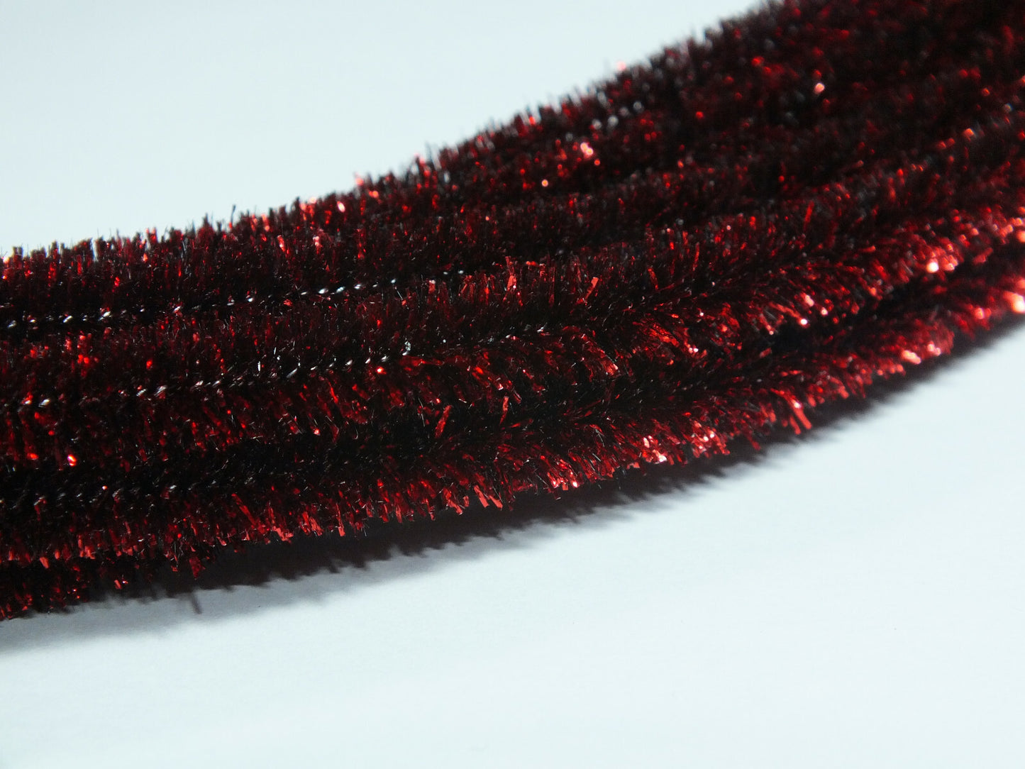 8mm Glitzer Chenille Draht 5 Meter Lurex rund Biegeplüsch Pfeifenputzer in 6 Farben