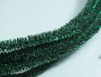 8mm Glitzer Chenille Draht 5 Meter Lurex rund Biegeplüsch Pfeifenputzer in 6 Farben