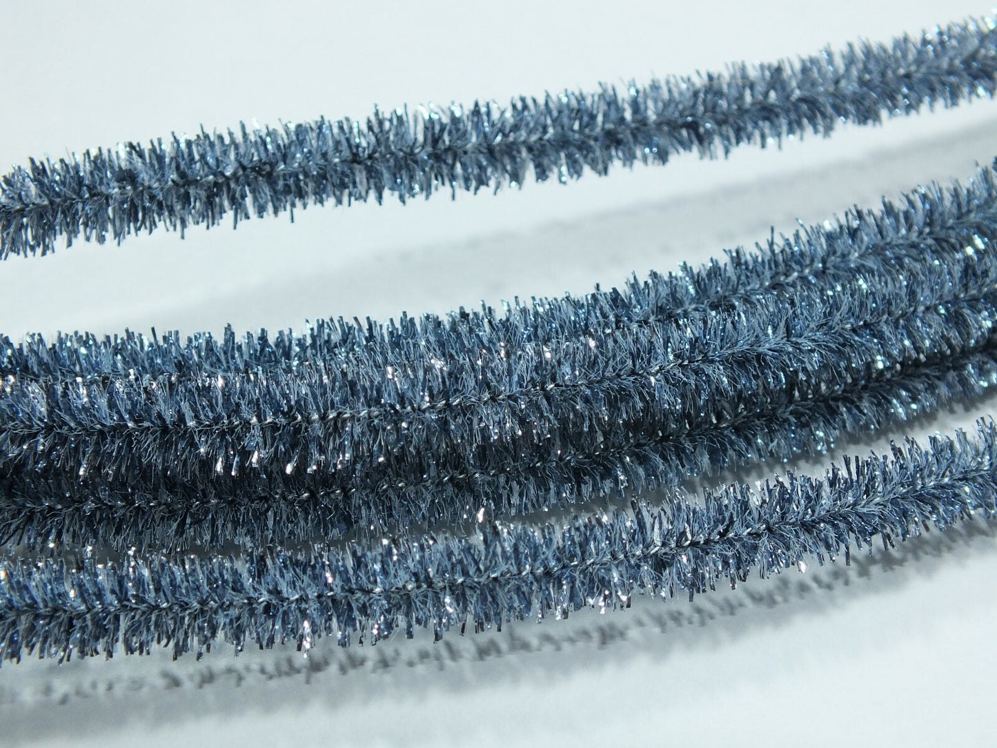 8mm Glitzer Chenille Draht 5 Meter Lurex rund Biegeplüsch Pfeifenputzer in 6 Farben