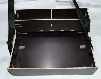 Großer Holz Bauchladen schwarz/braun mit Oberlade