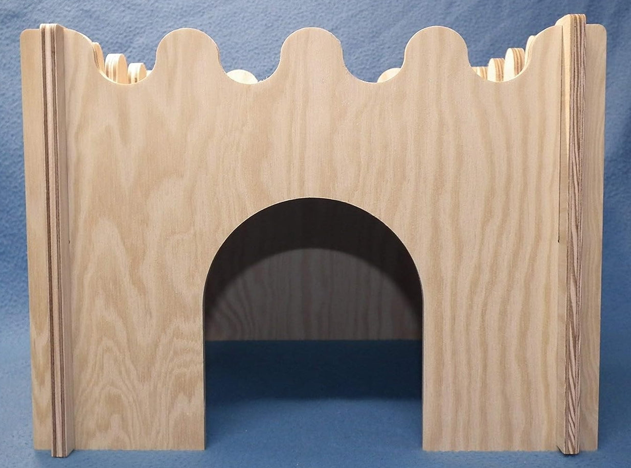Praktisches Haus / Burg für Meerschweinchen Zwergkaninchen zerlegbar aus Holz