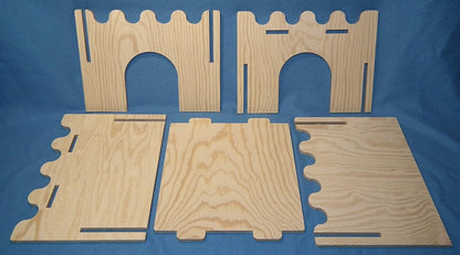 Praktisches Haus / Burg für Meerschweinchen Zwergkaninchen zerlegbar aus Holz