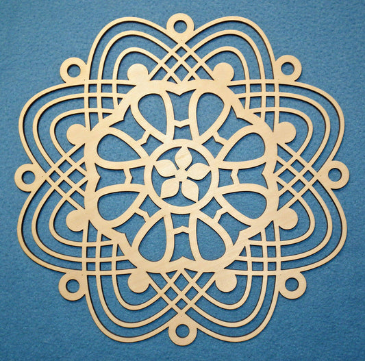 Wandtattoo Mandala filigran aus Holz 28 cm Durchmesser