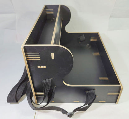 Nostalgie Holz Bauchladen schwarz/braun mit Oberlade