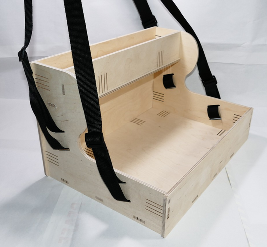 Nostalgie Holz Bauchladen hell mit Oberlade