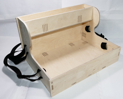 Nostalgie Holz Bauchladen hell mit Oberlade
