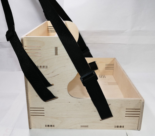 Nostalgie Holz Bauchladen hell mit Oberlade