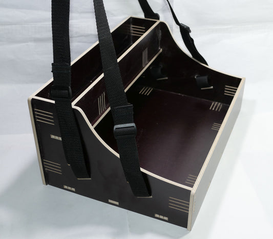 JGA Holz Bauchladen schwarz/braun mit Oberlade