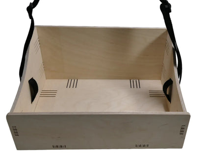 Kleiner Holz Bauchladen Körbchen Bodenplatte Größe A4