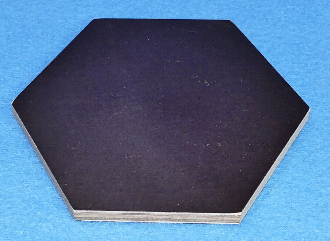 Hexagon Sechseck Holzscheibe Holz schwarz/braun Siebdruck 6 mm stark