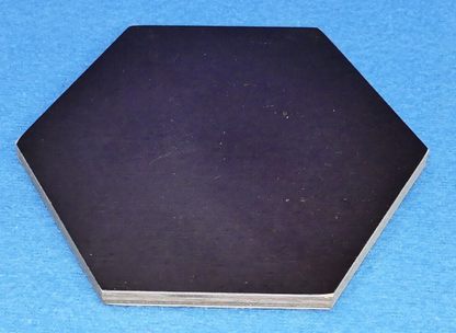 Hexagon Sechseck Holzscheibe Holz schwarz/braun Siebdruck 6 mm stark